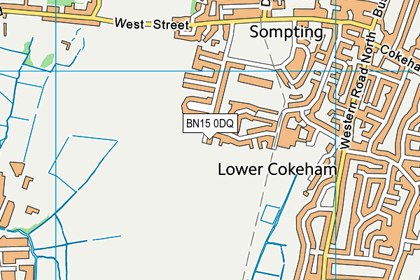 BN15 0DQ map - OS VectorMap District (Ordnance Survey)
