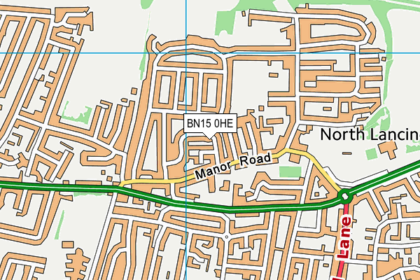 BN15 0HE map - OS VectorMap District (Ordnance Survey) BN15 0HE map - OS VectorMap District (Ordnance Survey)