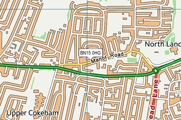 BN15 0HG map - OS VectorMap District (Ordnance Survey)