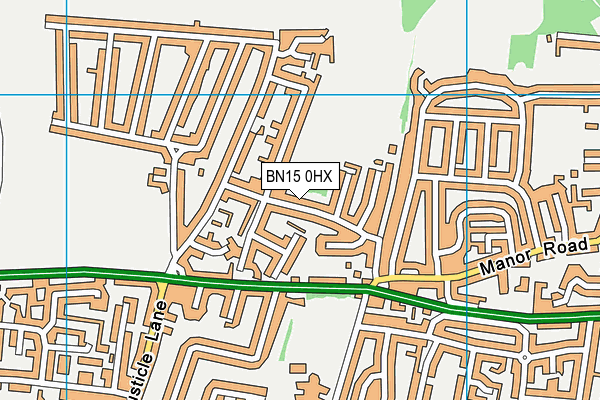 BN15 0HX map - OS VectorMap District (Ordnance Survey) BN15 0HX map - OS VectorMap District (Ordnance Survey)