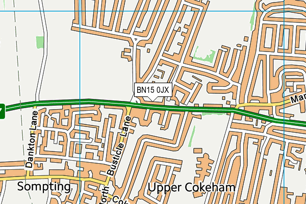 BN15 0JX map - OS VectorMap District (Ordnance Survey) BN15 0JX map - OS VectorMap District (Ordnance Survey)