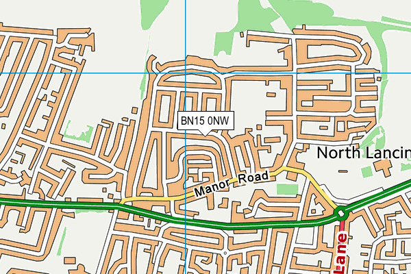 BN15 0NW map - OS VectorMap District (Ordnance Survey) BN15 0NW map - OS VectorMap District (Ordnance Survey)