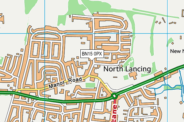 BN15 0PX map - OS VectorMap District (Ordnance Survey) BN15 0PX map - OS VectorMap District (Ordnance Survey)
