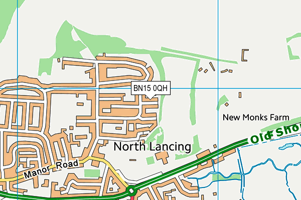 BN15 0QH map - OS VectorMap District (Ordnance Survey) BN15 0QH map - OS VectorMap District (Ordnance Survey)