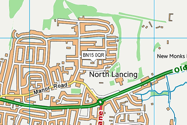 BN15 0QR map - OS VectorMap District (Ordnance Survey) BN15 0QR map - OS VectorMap District (Ordnance Survey)