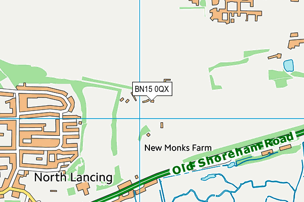 BN15 0QX map - OS VectorMap District (Ordnance Survey)