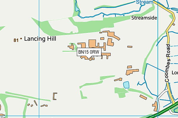BN15 0RW map - OS VectorMap District (Ordnance Survey)