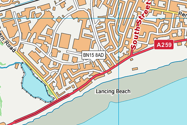 BN15 8AD map - OS VectorMap District (Ordnance Survey) BN15 8AD map - OS VectorMap District (Ordnance Survey)