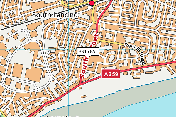 BN15 8AT map - OS VectorMap District (Ordnance Survey) BN15 8AT map - OS VectorMap District (Ordnance Survey)