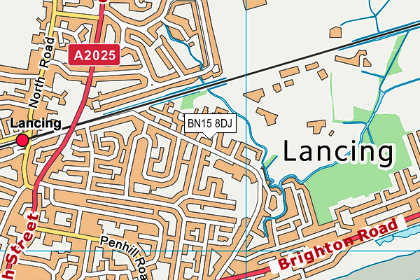 BN15 8DJ map - OS VectorMap District (Ordnance Survey) BN15 8DJ map - OS VectorMap District (Ordnance Survey)