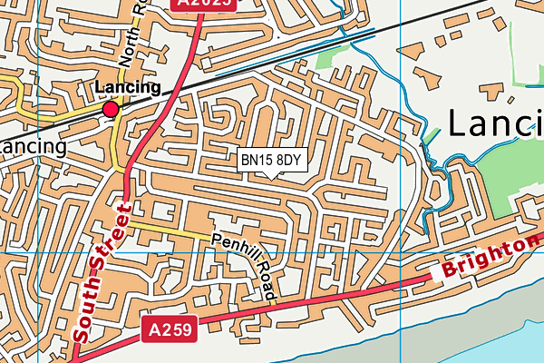 BN15 8DY map - OS VectorMap District (Ordnance Survey) BN15 8DY map - OS VectorMap District (Ordnance Survey)