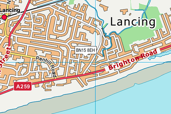BN15 8EH map - OS VectorMap District (Ordnance Survey)