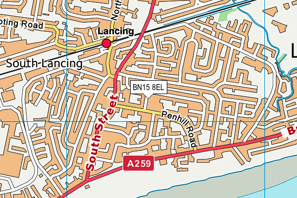 BN15 8EL map - OS VectorMap District (Ordnance Survey) BN15 8EL map - OS VectorMap District (Ordnance Survey)