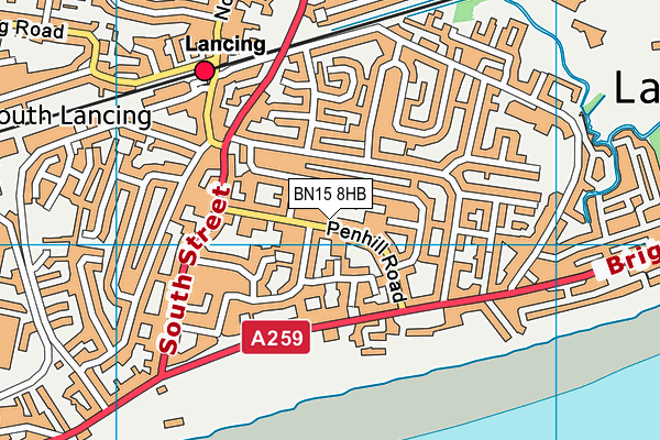 BN15 8HB map - OS VectorMap District (Ordnance Survey) BN15 8HB map - OS VectorMap District (Ordnance Survey)