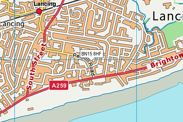 BN15 8HF map - OS VectorMap District (Ordnance Survey) BN15 8HF map - OS VectorMap District (Ordnance Survey)