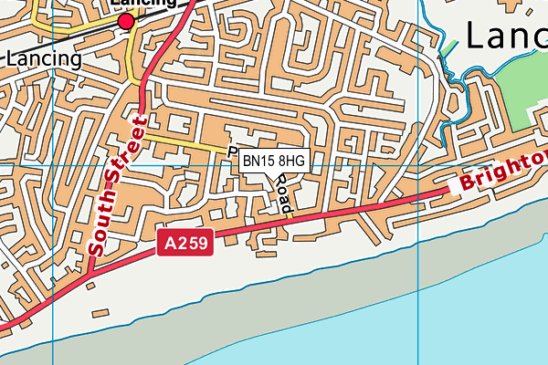 BN15 8HG map - OS VectorMap District (Ordnance Survey)