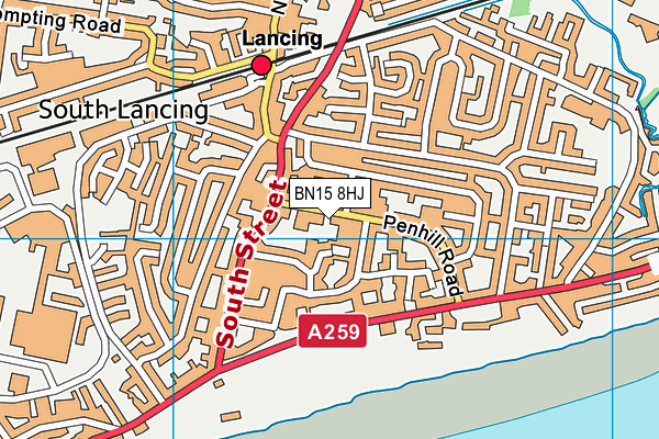 BN15 8HJ map - OS VectorMap District (Ordnance Survey)