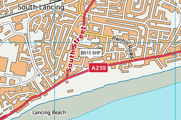 BN15 8HP map - OS VectorMap District (Ordnance Survey)