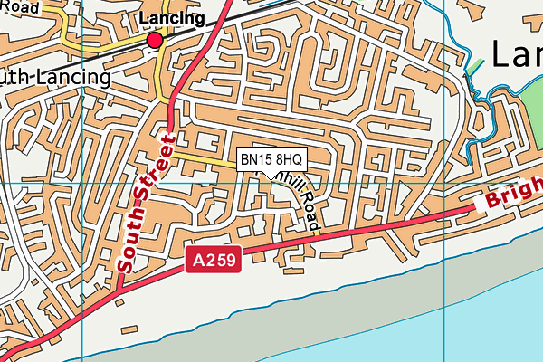 BN15 8HQ map - OS VectorMap District (Ordnance Survey)