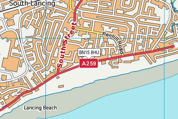 BN15 8HU map - OS VectorMap District (Ordnance Survey)
