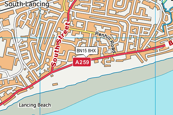 BN15 8HX map - OS VectorMap District (Ordnance Survey) BN15 8HX map - OS VectorMap District (Ordnance Survey)