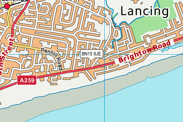 BN15 8JE map - OS VectorMap District (Ordnance Survey)