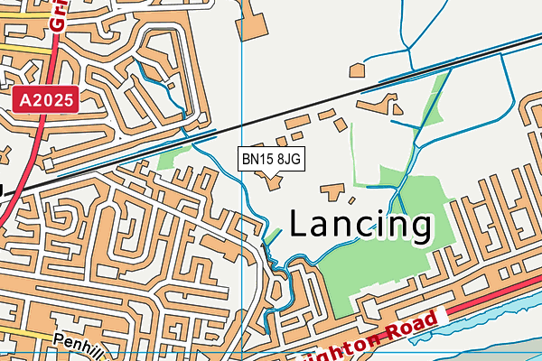 BN15 8JG map - OS VectorMap District (Ordnance Survey) BN15 8JG map - OS VectorMap District (Ordnance Survey)