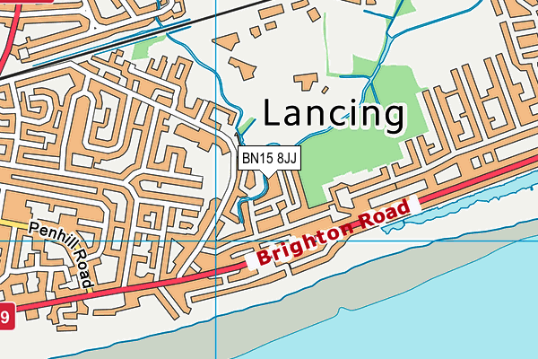BN15 8JJ map - OS VectorMap District (Ordnance Survey) BN15 8JJ map - OS VectorMap District (Ordnance Survey)