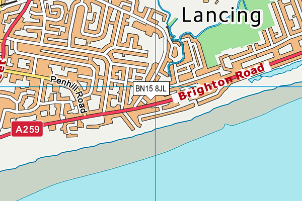 BN15 8JL map - OS VectorMap District (Ordnance Survey) BN15 8JL map - OS VectorMap District (Ordnance Survey)