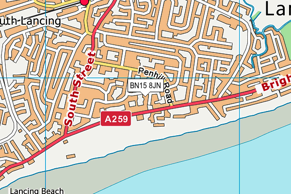 BN15 8JN map - OS VectorMap District (Ordnance Survey)