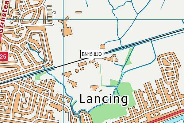 BN15 8JQ map - OS VectorMap District (Ordnance Survey) BN15 8JQ map - OS VectorMap District (Ordnance Survey)