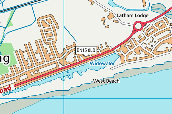 BN15 8LB map - OS VectorMap District (Ordnance Survey) BN15 8LB map - OS VectorMap District (Ordnance Survey)