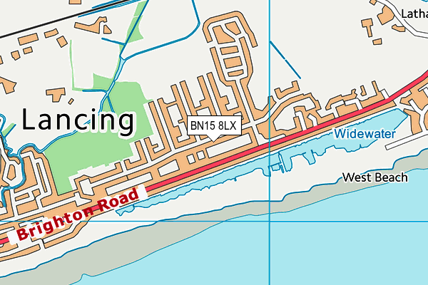 BN15 8LX map - OS VectorMap District (Ordnance Survey)