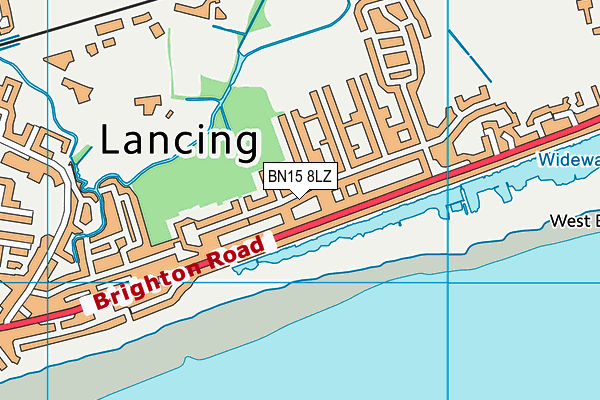 BN15 8LZ map - OS VectorMap District (Ordnance Survey)