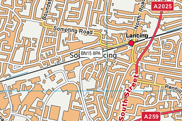 BN15 8PA map - OS VectorMap District (Ordnance Survey) BN15 8PA map - OS VectorMap District (Ordnance Survey)
