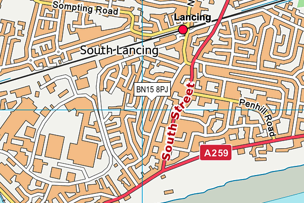 BN15 8PJ map - OS VectorMap District (Ordnance Survey)