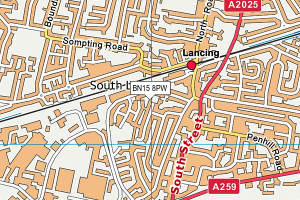 BN15 8PW map - OS VectorMap District (Ordnance Survey) BN15 8PW map - OS VectorMap District (Ordnance Survey)