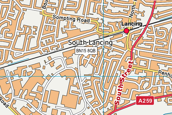 BN15 8QB map - OS VectorMap District (Ordnance Survey) BN15 8QB map - OS VectorMap District (Ordnance Survey)