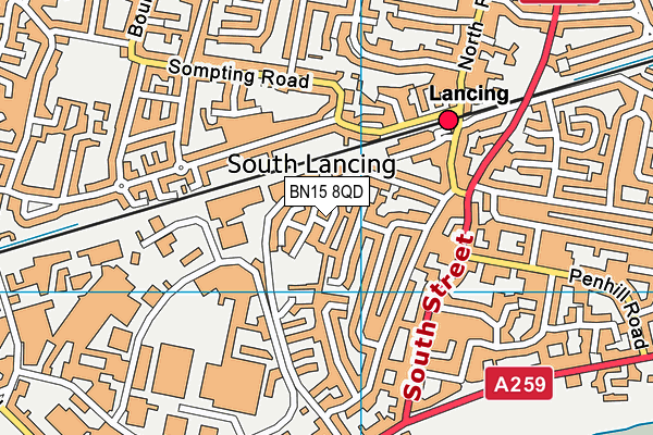 BN15 8QD map - OS VectorMap District (Ordnance Survey)