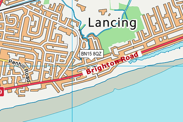BN15 8QZ map - OS VectorMap District (Ordnance Survey) BN15 8QZ map - OS VectorMap District (Ordnance Survey)