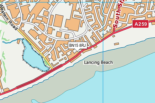 BN15 8RJ map - OS VectorMap District (Ordnance Survey) BN15 8RJ map - OS VectorMap District (Ordnance Survey)