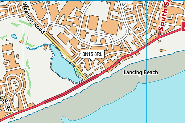 BN15 8RL map - OS VectorMap District (Ordnance Survey) BN15 8RL map - OS VectorMap District (Ordnance Survey)