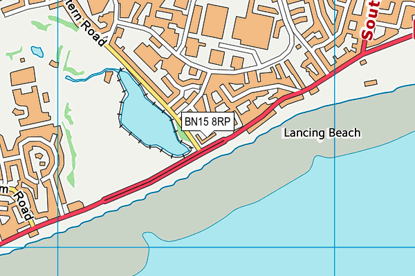 BN15 8RP map - OS VectorMap District (Ordnance Survey)