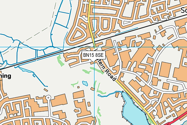 BN15 8SE map - OS VectorMap District (Ordnance Survey) BN15 8SE map - OS VectorMap District (Ordnance Survey)
