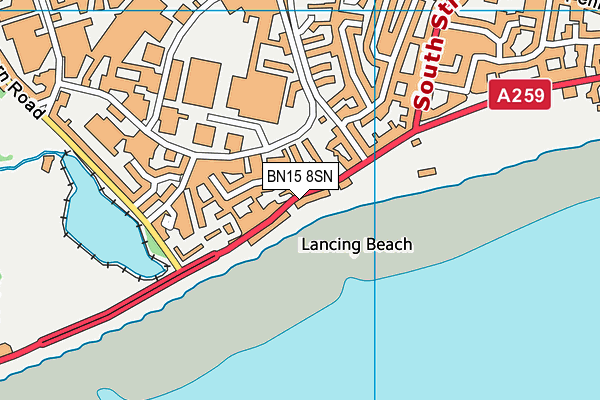 BN15 8SN map - OS VectorMap District (Ordnance Survey) BN15 8SN map - OS VectorMap District (Ordnance Survey)