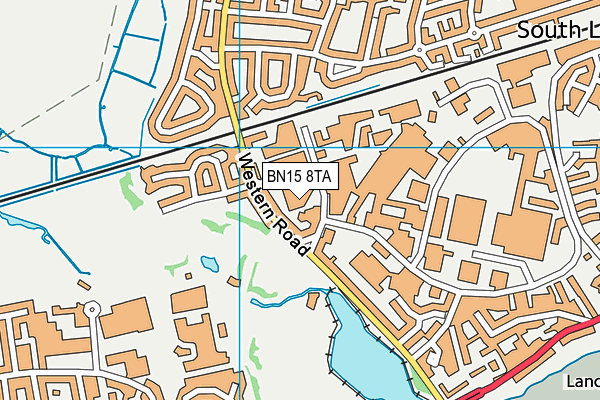 BN15 8TA map - OS VectorMap District (Ordnance Survey) BN15 8TA map - OS VectorMap District (Ordnance Survey)