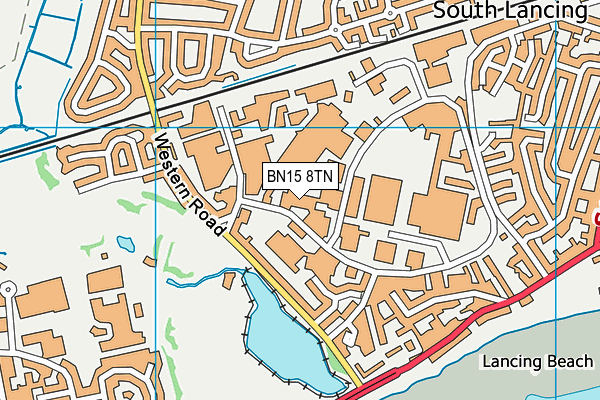 BN15 8TN map - OS VectorMap District (Ordnance Survey) BN15 8TN map - OS VectorMap District (Ordnance Survey)