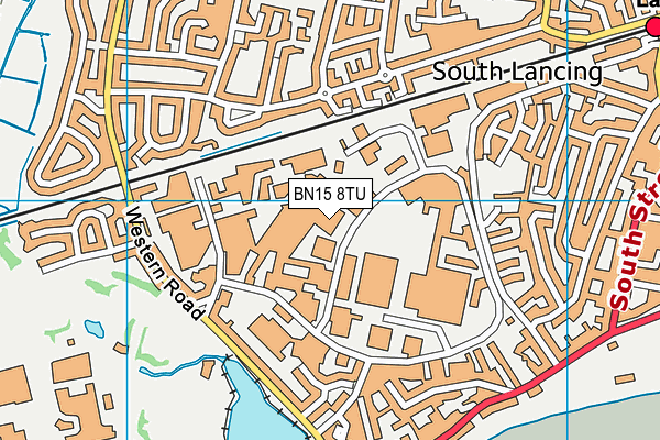 BN15 8TU map - OS VectorMap District (Ordnance Survey) BN15 8TU map - OS VectorMap District (Ordnance Survey)