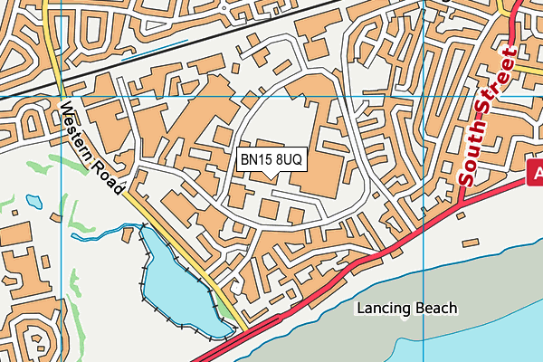 BN15 8UQ map - OS VectorMap District (Ordnance Survey) BN15 8UQ map - OS VectorMap District (Ordnance Survey)