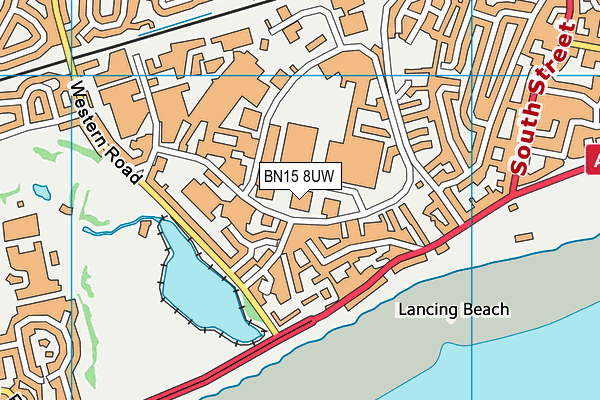 BN15 8UW map - OS VectorMap District (Ordnance Survey) BN15 8UW map - OS VectorMap District (Ordnance Survey)